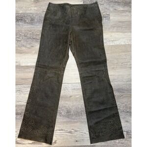 SPANNER 100% GENUINE REAL LEATHER PANTS SZ 6 Taupe Western Rocker MOTORCYCLE Y2K